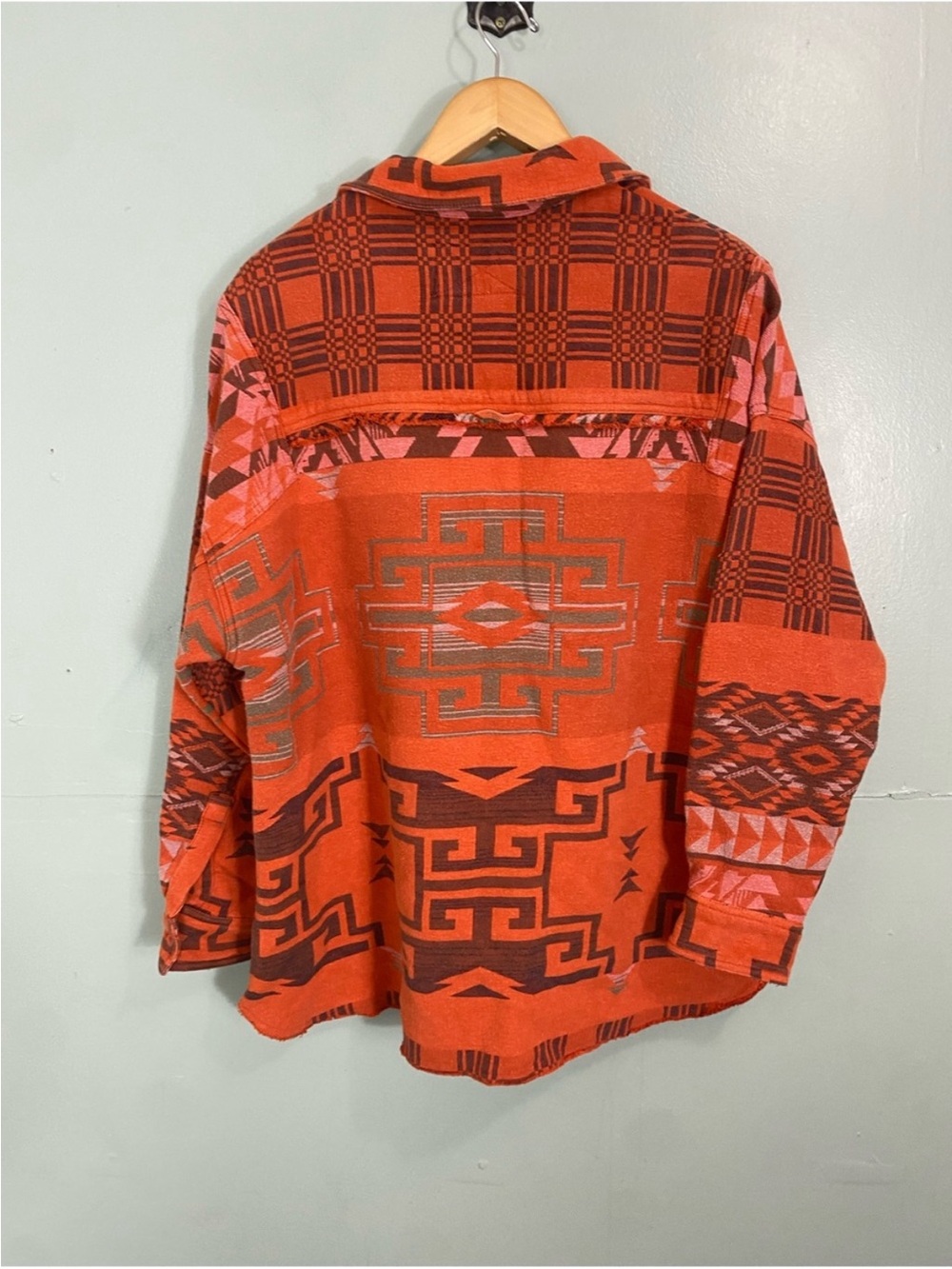 Free People Rust Aztec Collared Pullover - Picture 3 of 3